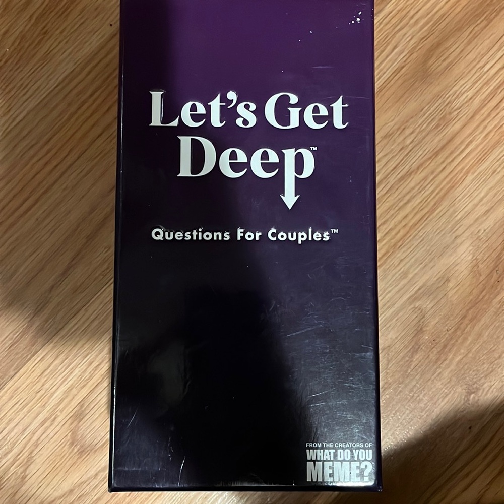 Let’s get deep. Couples card game